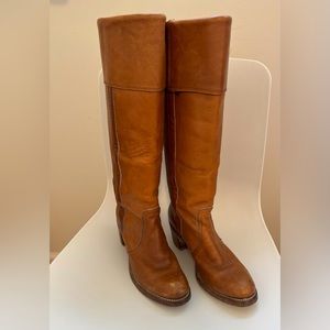 FRYE RARE Tan Tall Campus Boots size 8